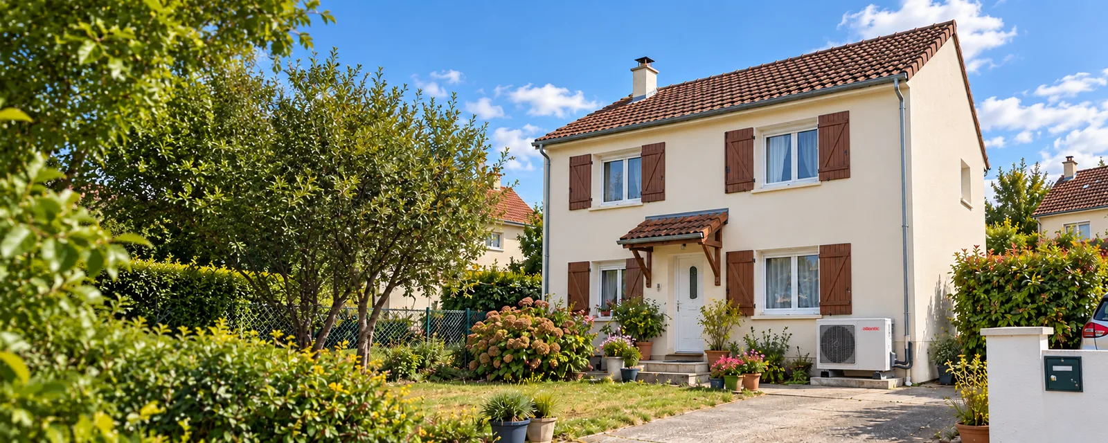 Maison avec une pompe à chaleur, visuel d’illustration